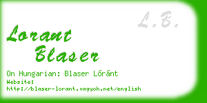 lorant blaser business card
